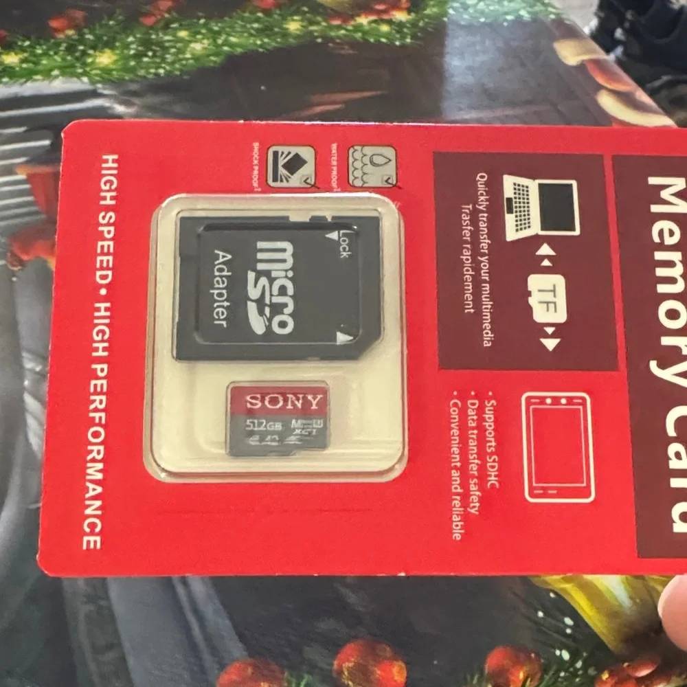 Sony Red and Black Micro SD Card with Adapter
